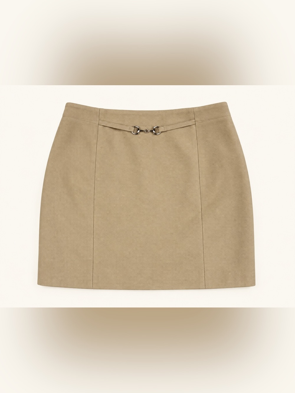 H&M NWT Beige Tan Horsebit Mini Skirt Size 8